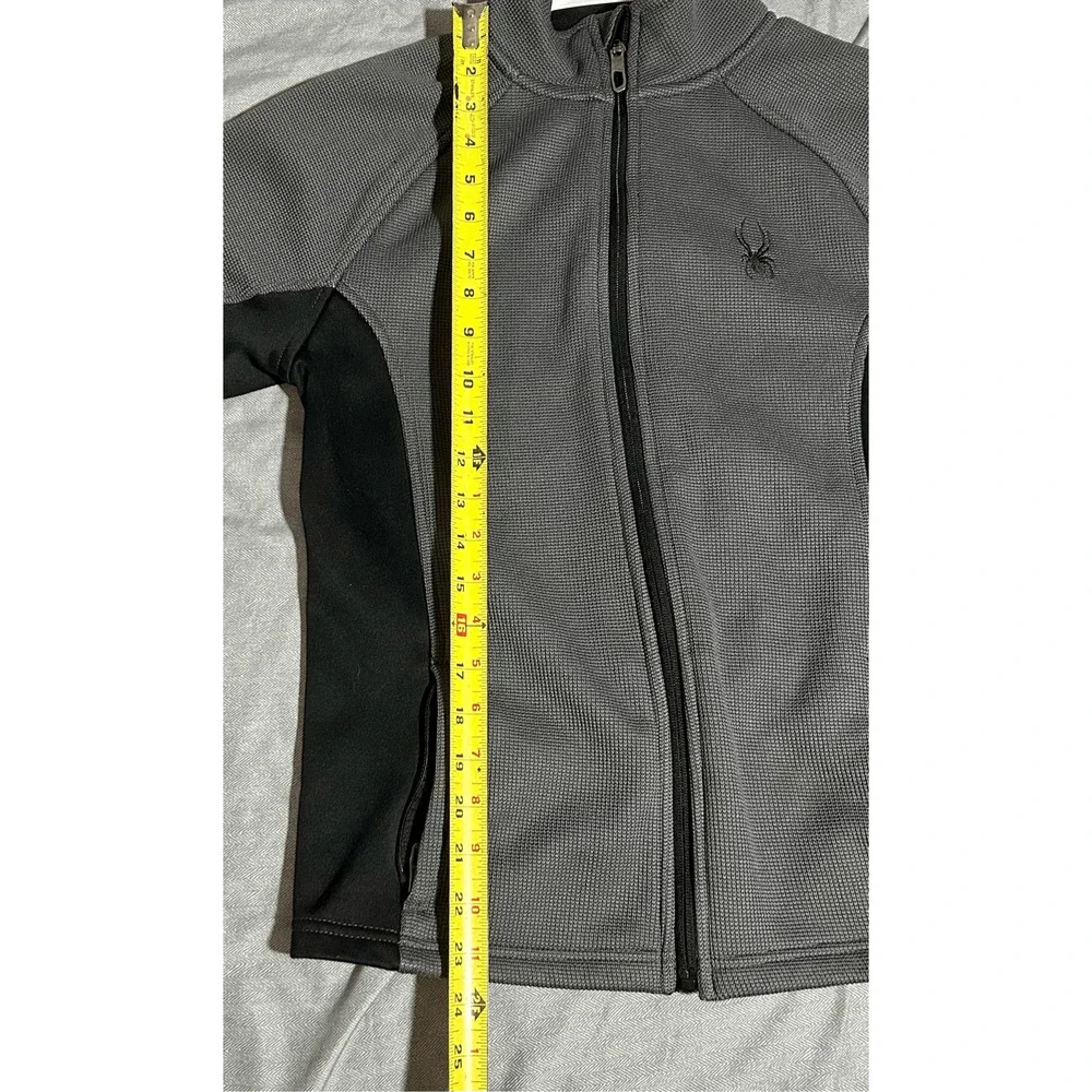 Spyder Youth Core Polar Full Zip Waffle Jacket Gray Sz L(14/16) Ski Snowboard
